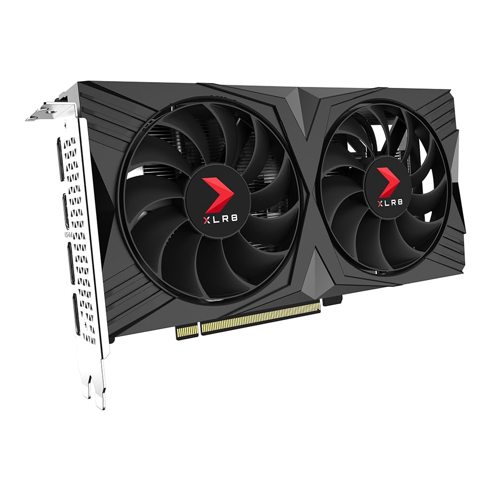 PNY GeForce RTX™ 4060 8GB XLR8 Gaming Verto™ Dual Fan OC Graphics Card DLSS 3 (128-bit, PCIe 4.0, GDDR6, HDMI/DisplayPort, Supports 4k, 2 Slot)