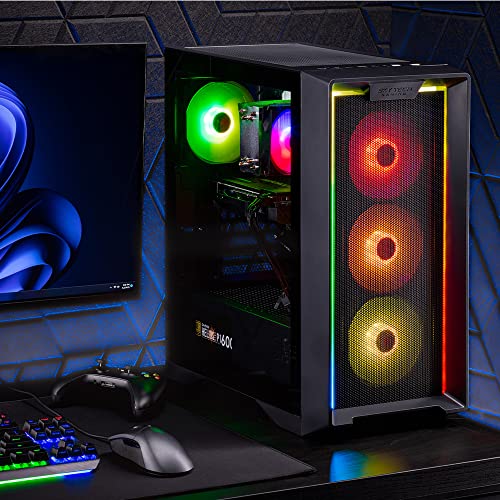 Skytech Nebula Gaming PC Desktop, Ryzen 7 5700 3.7 GHz (4.6GHz Turbo Boost), NVIDIA RTX 4060 Ti 8GB GDDR6X, 1TB SSD, 16GB DDR4 RAM 3200, 650W Gold PSU, Wi-Fi, Win 11 Home