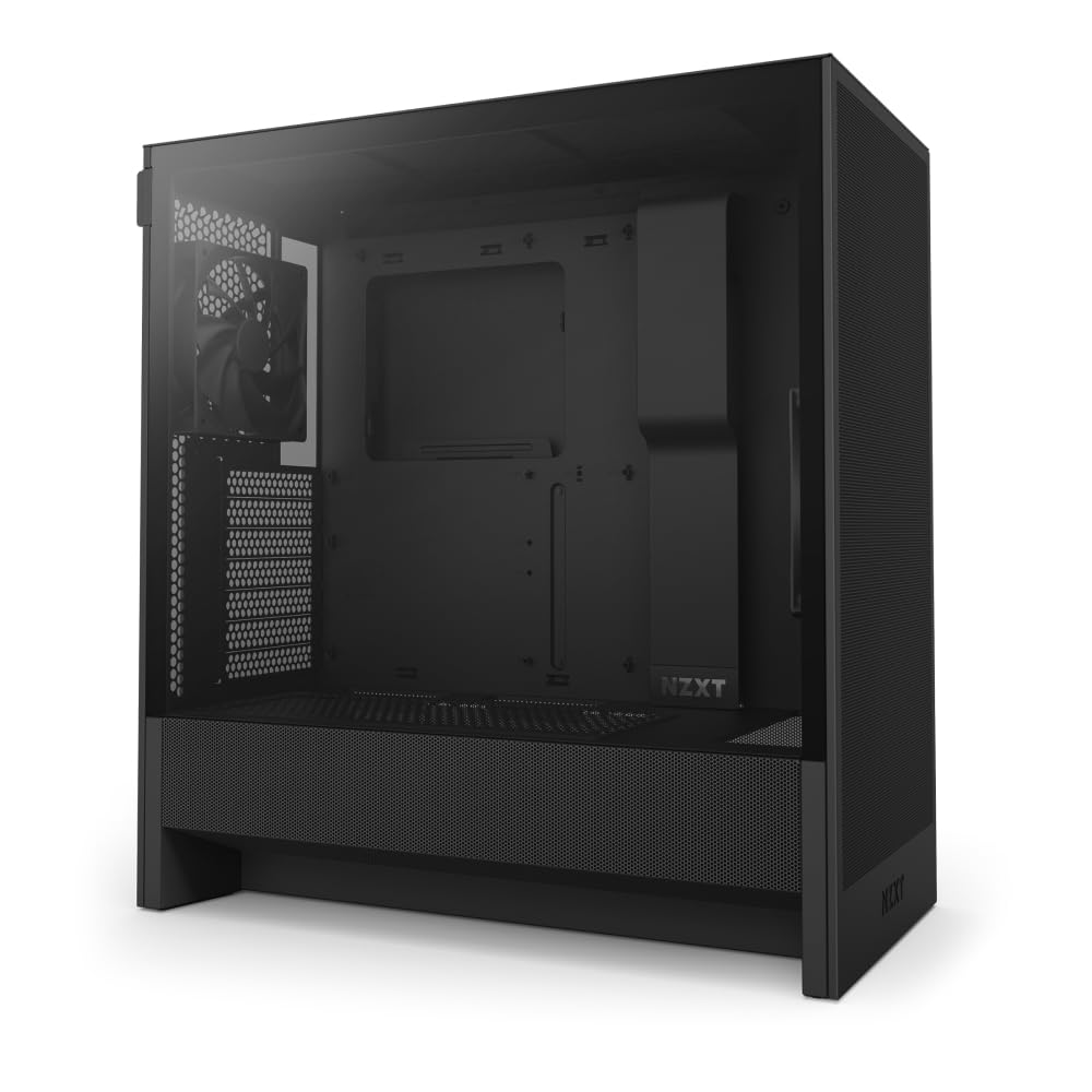 NZXT H5 Flow 2024 - Compact ATX Mid-Tower PC Gaming Case - High Airflow - 2 x 120mm Fans Included - 360mm Front & 240mm Top Radiator Support - Cable Management System - Tempered Glass - Black