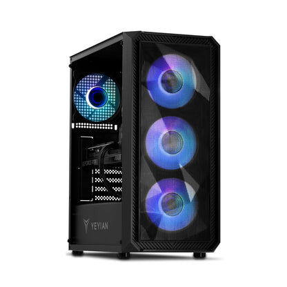 YEYIAN Tanto Liquid-Cooled PC Gaming - AMD Ryzen 5 5600X (12-LCore Up to 4.6Ghz), RTX 4060 8GB, 16GB DDR4 3200 RAM, 1TB NVMe SSD, VR-Ready, Streaming, WiFi, RGB, Win 11 Home, Gaming Desktop Computer