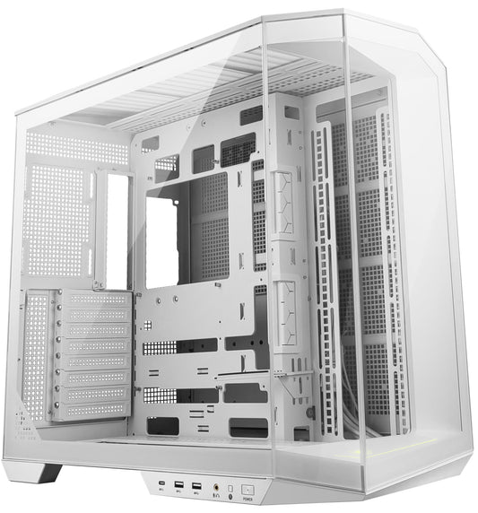 MSI MAG PANO 100L PZ White - Premium Mid-Tower Gaming PC Case - Tempered Glass Side Panel - Liquid Cooling Support up to 360mm Radiator - White Color Case